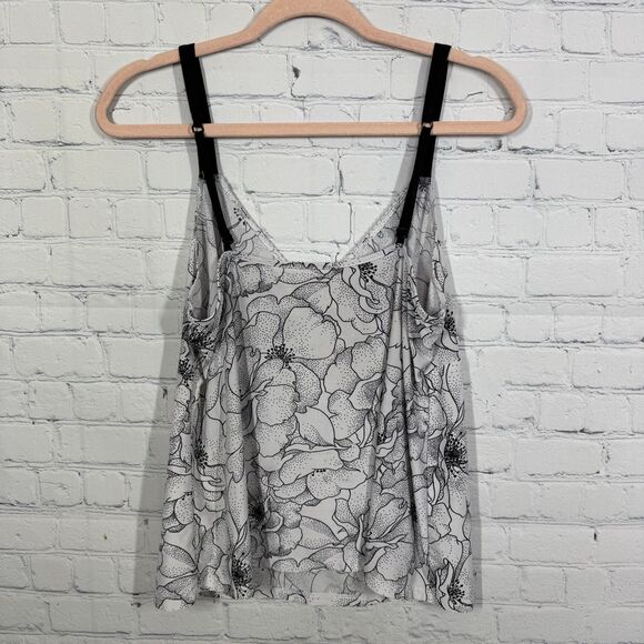 Y2K Camisole Stretch Cottage Fairy Size Large Sweatheart Babydoll Floral Top - Picture 2 of 6